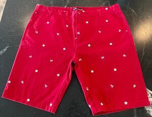 Paul Hamilton cherry Red Nautical Chino shorts men's 40 100% Cotton